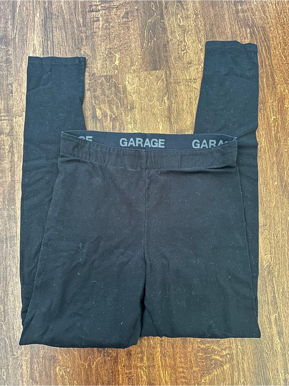 Garage Black Cotton High-Waist Leggings